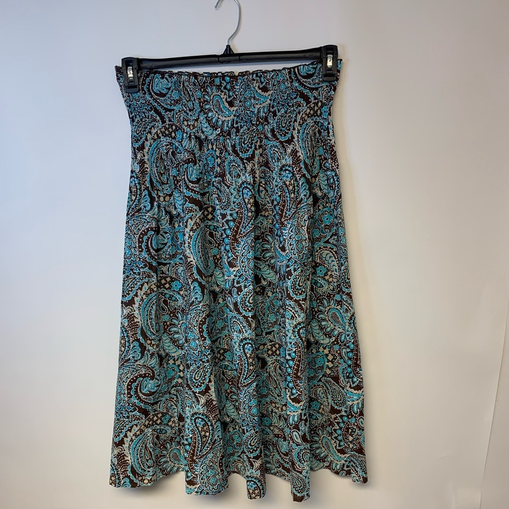Chaps Skirt Paisley Sheer Whimsical Layers Drop Waist Womens SZ M